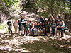 The group getting ready to go on a hike in the park