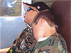 Joseph and Tyler asleep on the bus
