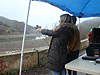 Tanya shooting Ken's new .22 pistol