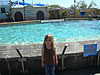 Jordan in front of the dolphins