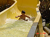 Tyler going down the hotel waterslide