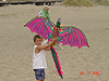 Tyler holding up his serpent kite
