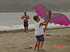 Ken and Tyler trying to fly the kite
