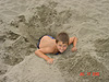 Tyler playing in a hole he dug