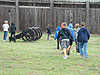 The kids heading over the cannons