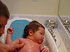 Jordan's first bath