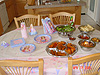 The table with some of the food