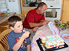 Tyler and Ken having some cake