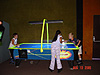 Tyler and Shawn playing air hockey