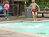 Shawn jumping in the pool