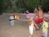Ken and the kids by the fire