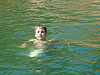 Tyler floating in the water