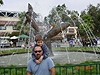 Ken and Tyler in front of a fountain in Marine World