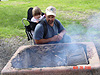 Ken and Jordan checking on the fire