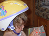 Jordan with her helmet on
