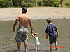 Ken, Jordan, and Tyler walking into the creek