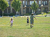 The kids running in the park