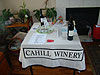 Cahill Winery's wine and vinegar table
