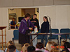 Mrs. Kuefner handing out the 1st place award to Laurel