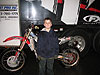 Tyler in front of the trailer of Ryan Clark, pro SX rider