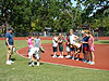 The kids lined up for the standing jump