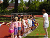 The kids lining up to to the standing jump