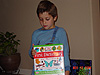 Tyler showing off his new reference books