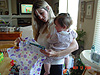 Tanya and Jordan checking out one of the presents