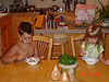 Tyler and Jordan eating breakfast