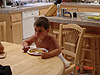 Tyler eating his breakfast before school