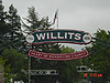 The sign entering the town of Willits
