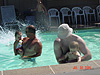 Ken, Jordan, Dave, and Hunter in the pool