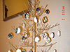 Our golden tree with egg ornaments