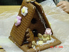 A picture of the gingerbread house before being finished