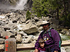 Ken and Tyler on the bridge by Lower Yosemite Falls