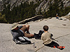 Ken and Tyler relaxing at the top of Vernal Falls