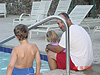 Tyler, Jordan, and Ken by the pool
