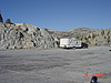 A picture of our trailer and the granite surroundings